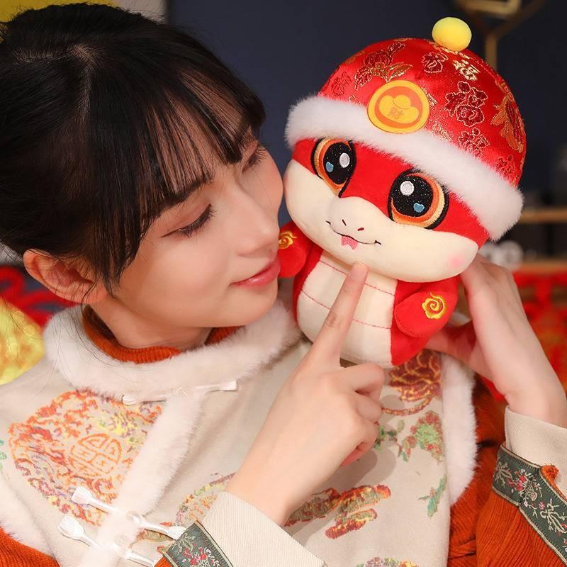 Snake Toys Plush Hat Cartoon Animals Fill Doll Mascot Toy Gift New Garnish Year