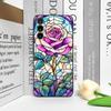 Цветной чехол для телефона с узором из роз в стеклянном стиле для Samsung Galaxy S26 S25 S24+ S23 Ultra S22 Plus S20 S21 FE M53 Мягкий чехол