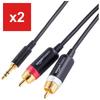Аудиокабель-адаптер RCA, Amazon Basics, 1,2 м (3,5 мм Aux на 2 RCA) для активных колонок