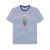 Polo SS22 Cartoon Bear Striped T-Shirt Short Sleeve T-Shirt Men Tops Blue 710863010-001