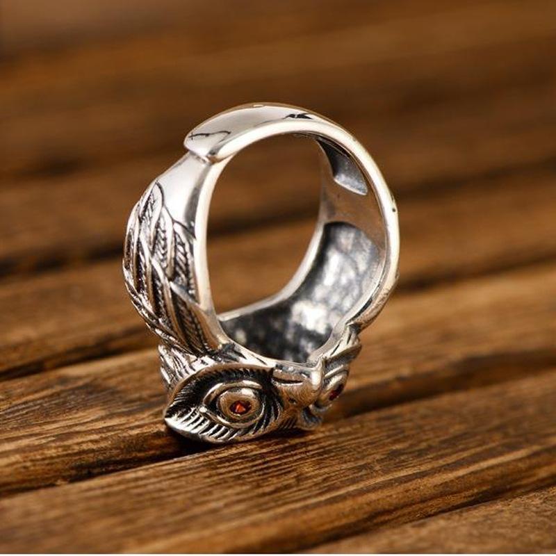 Vintage Owl Patron Saint Male and Female Ring Opening Adjustable Imitation Ring Cute Animal