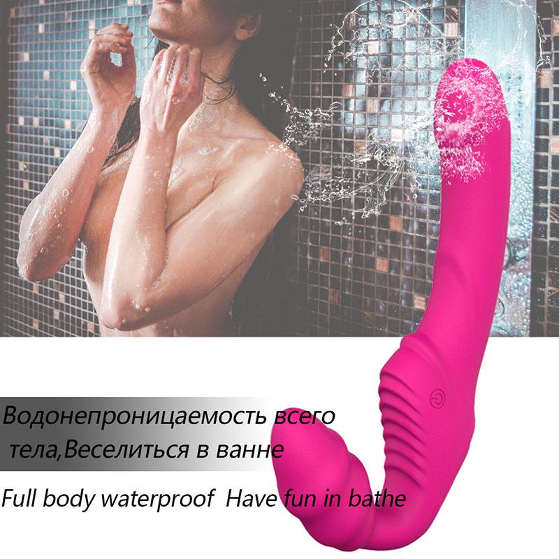 Секс-игрушка для лесбиянок, фаллоимитатор без бретелек, вибратор, 9 скоростей, беспроводной пульт дистанционного управления, двойной вибратор для точки G, секс-игрушки для пар, вибрирующий пенис