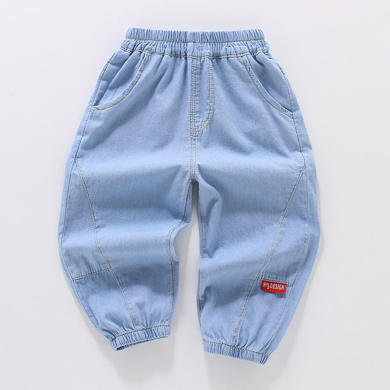 Boys' Denim Mosquito Proof Pants, Summer Children's Denim Pants Loose Baby Jeans