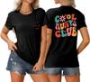 Summer new Womens round neck cool aunts club front and back printed Tshirt loose casual shortsleeved top with a stylish pullo