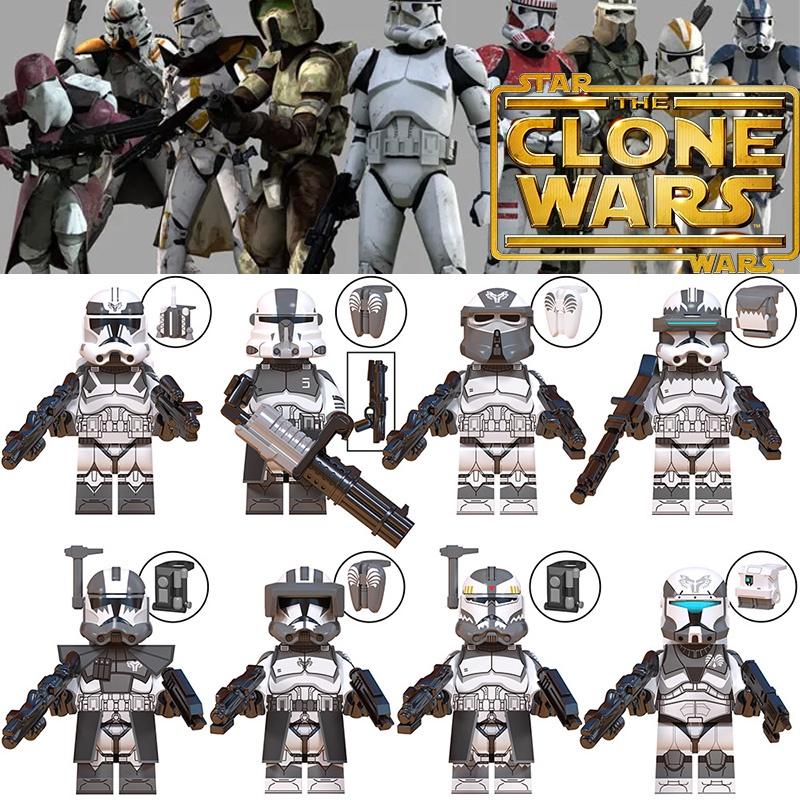 Wm6128 Tv Movie Series Clone Cavalry Wolf Team Heavy Armor Soldier Driver Building Blocks Figure Bag