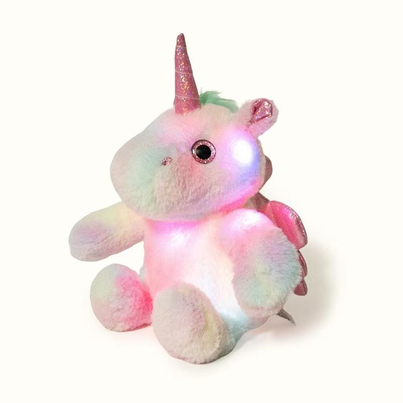 The Latest Luminous Unicorn Horse Kawaii Plush Toy Figurine Doll Cartoon Anime Cute Companion Sleeping Children Gift Doll