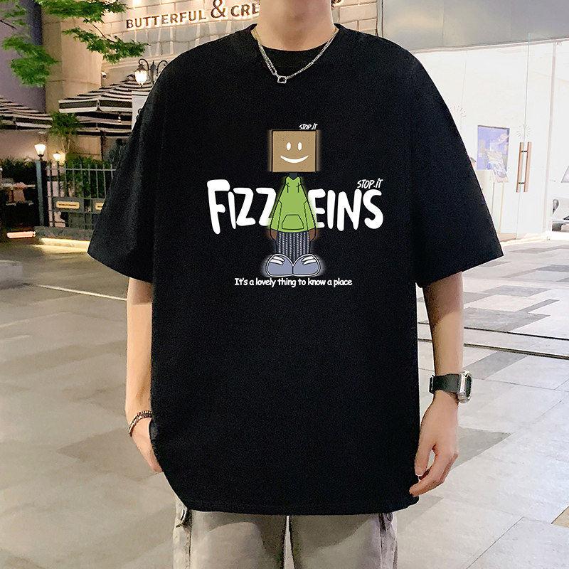 Shortsleeved Tshirt Summer Style Unisexs Sportive Casual Pure Cotton HalfSleeve Hong Kong Style Loose Top for Males HalfSleeve