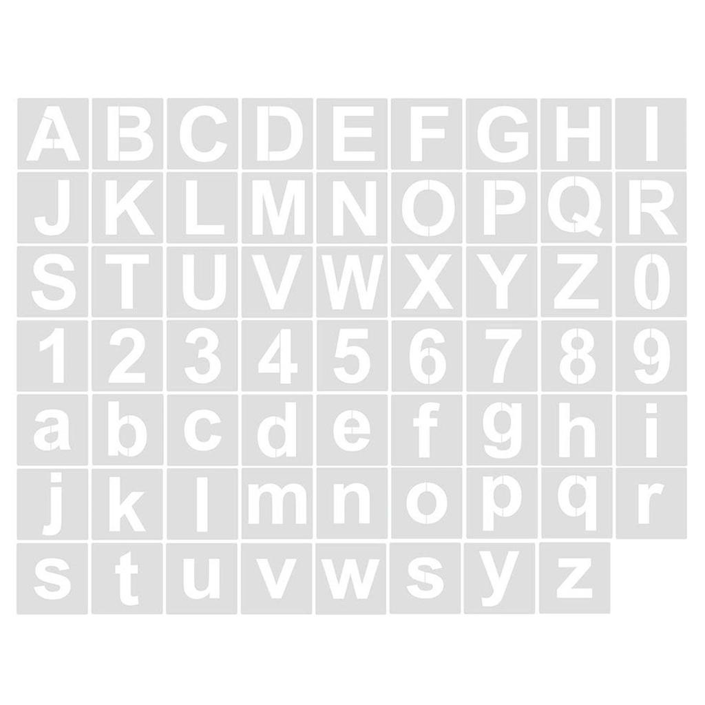 60 шт. трафаретов для букв и цифр, шаблоны для рисования, многоразовые трафареты из ПЭТ для рисования на бумаге, дереве, металле, ткани, стене