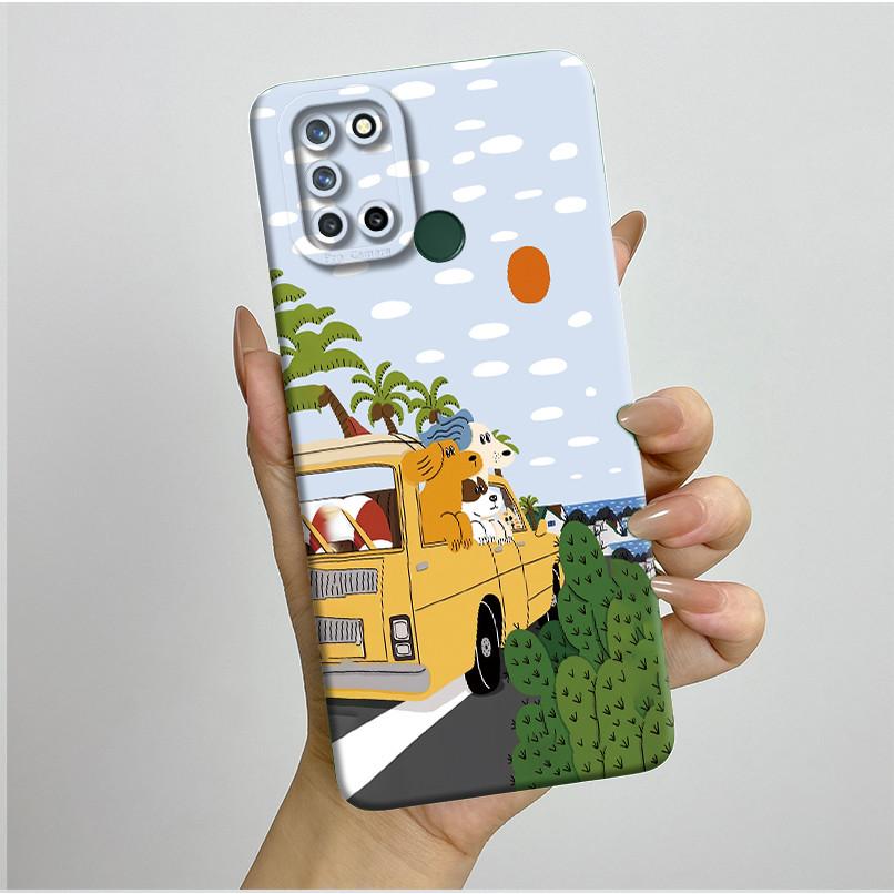 Phone Case For Realme 7I RMX2103 C17 Shockproof Case For Realme C17 Pretty Flowers Liquid Soft Silicone Back Cover Bumper Fundas