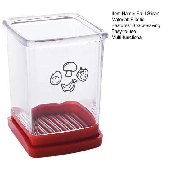 Fruit Slicer Stainless Steel Space-saving Easy-to-use Multi-functional Bottom Push Plate Fruit Cutter Kitchen Tool