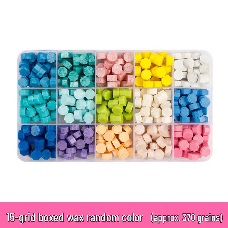 Pearlescent Iridescent Sealing Wax Stamp Set with Octagonal Wax Granules