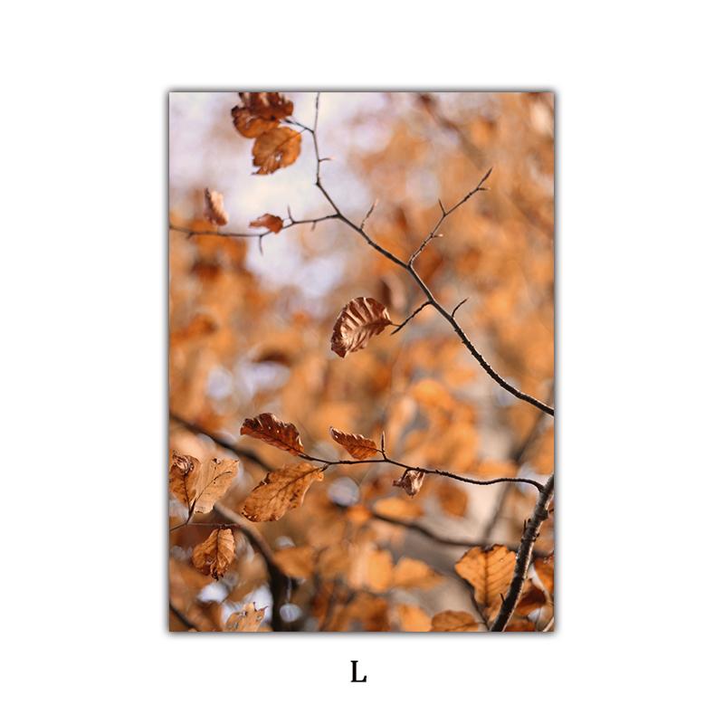 Landscape Flower Picture Canvas Painting Wall Art Autumn Scenery Pumpkin Leaves Poster and Print for Modern Home Wall Decor