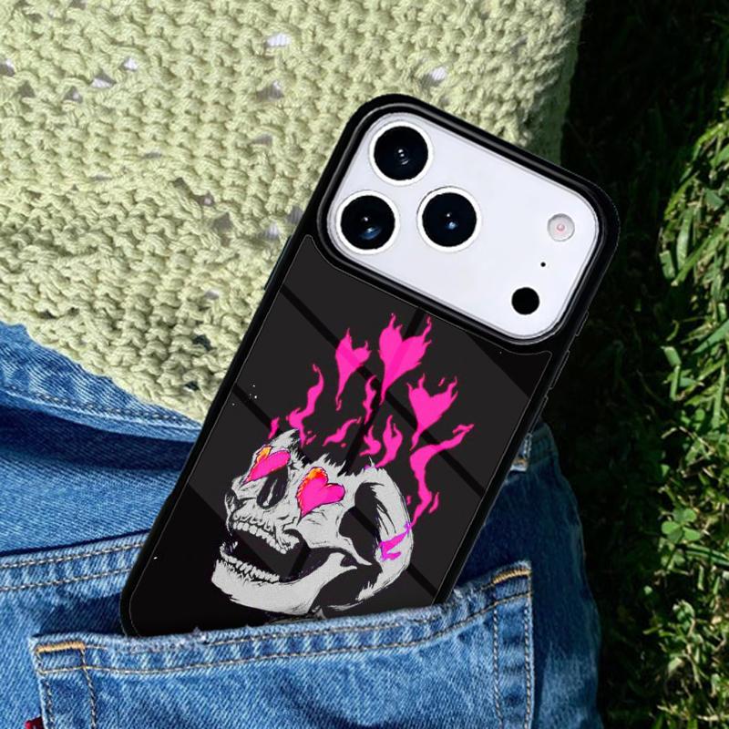 Готический модный чехол-накладка с черепом для телефона Совместим с для IPhone 17air 16e 15 14 13 12 11Pro Max 17 Air