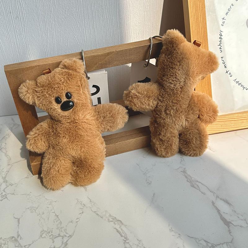1 шт. Детская женская сумка Diy аксессуары Kawaii маленький плюшевый мишка брелок для ключей рюкзак подвеска милый автомобильный брелок