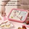 A71G-Stainless Steel Fried Ice Tray Great For Making Ice Cream, Fruit Shakes, Smoothies Quick Cooling Tray With Two Scrapers