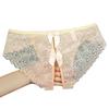 Женские трусики с низкой талией, с открытым шаговым швом, с бантом, тонкие прозрачные кружева