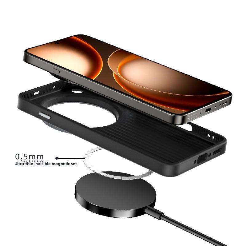 Для Magsafe Магнитный Беспроводной Зарядный Чехол для Телефона для Oppo Find X9 Ultra X9 X8 Pro X8S+ Кожаный Защитный Чехол из Углеродного Волокна