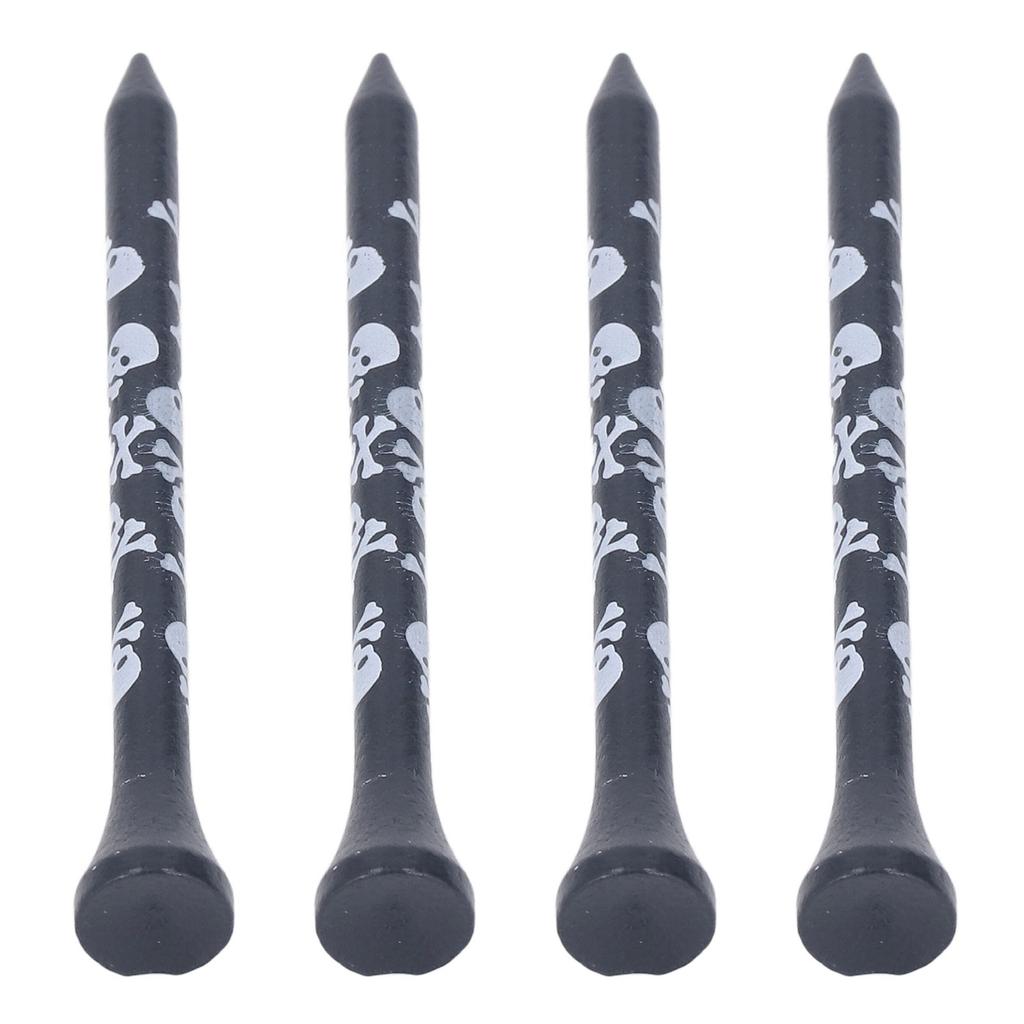 30 шт. Бамбуковые деревянные гольф-ти 8 см с принтом черепа, деревянные гольф-ти, аксессуары для гольфа, черные