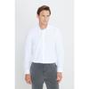 Men's White Easy-iron Slim Fit Slim Fit Classic Collar Cotton Shirt