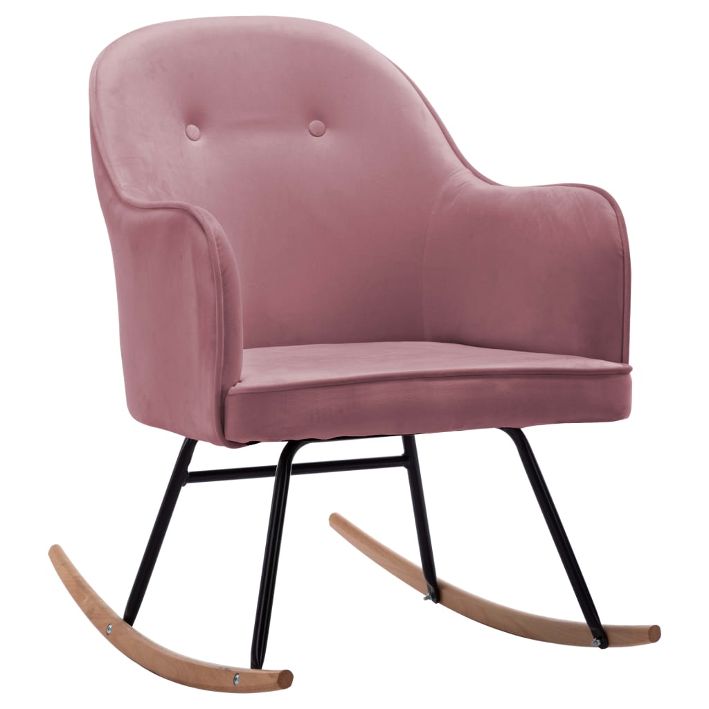 Rocking Chair Pink Velvet