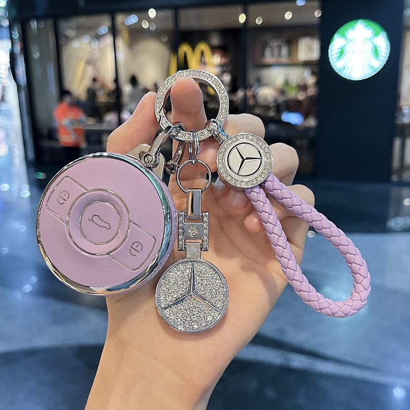 AABGZ1 New TPU Car Key Case Cover Shell Bag for Mercedes Benz Smart Fortwo 1 BRABUS 1 Benz SMART 2022 2023 Auto Keychain Accessories