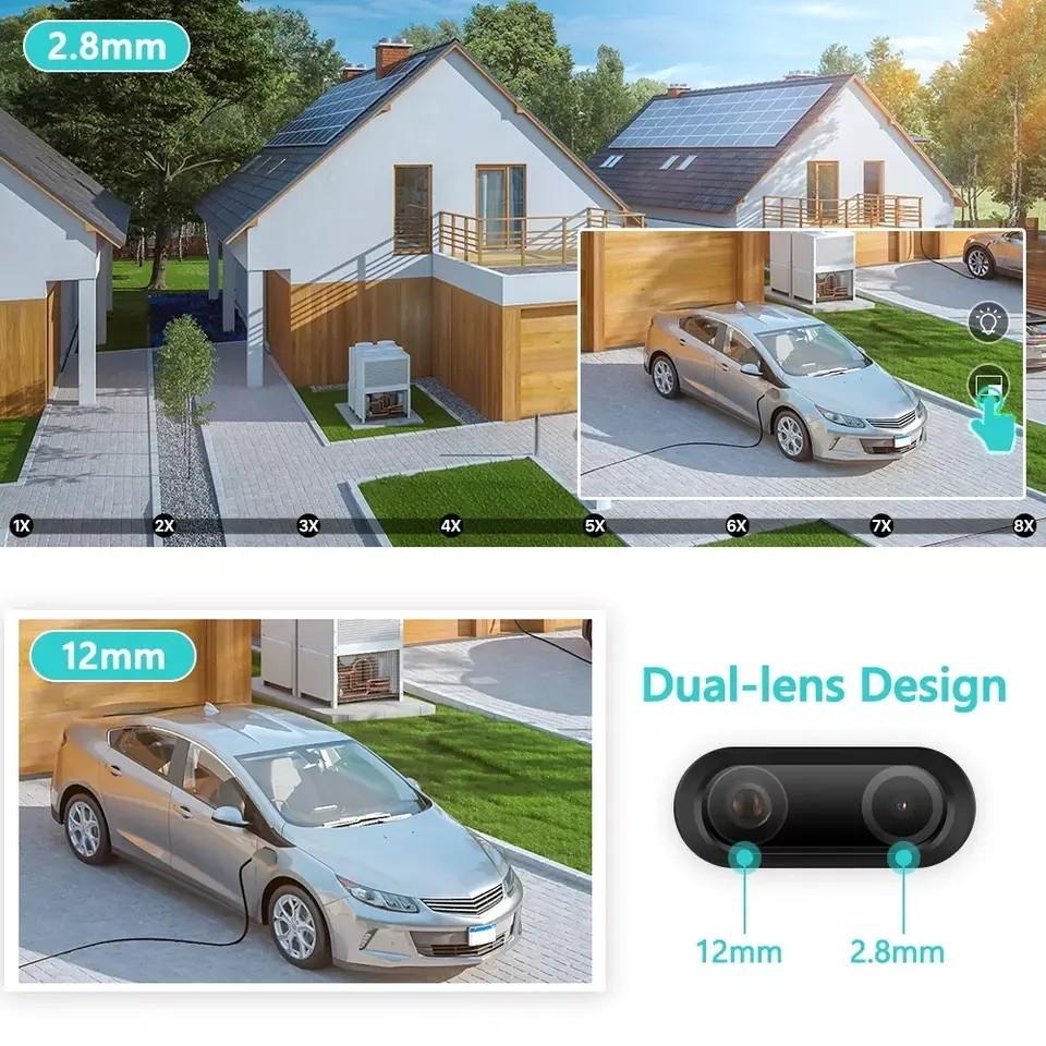 8-мегапиксельная IP-камера Wi-Fi, 4K, камера безопасности с двумя объективами, уличная 4K, автоматическое отслеживание, сирена, сигнализация, видеонаблюдение P2P ICsee CCTV PTZ Alexa