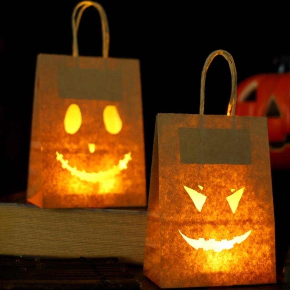 Pumpkin Halloween Paper Bag Random Style Candy Gift Bag Luminous Packaging Bag Bakery