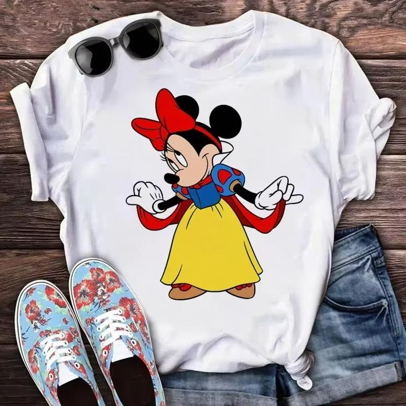 Cool Style Princess Cute Unisexs Tshirt Cute Mulan Pattern Short Sleeve Summer Printed Black Top Tshirt Trendy Short Sleeve