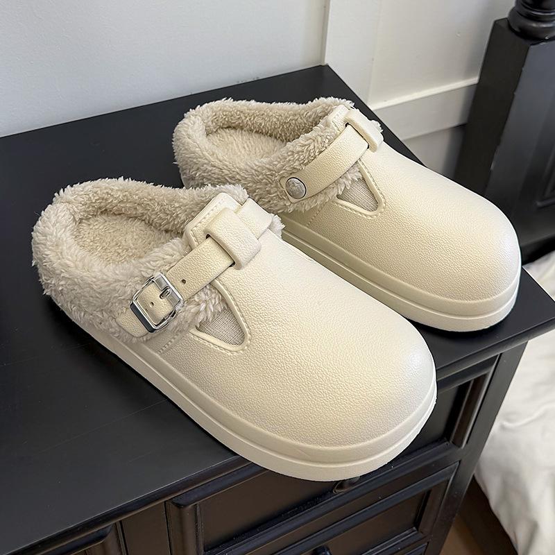 Модные Новые Водонепроницаемые ЕВА Комнатные Уличные Тапочки Для Женщин Зимняя Теплая Обувь Толстая Подошва Мягкий Плюш Женские Домашние Повседневные Тапочки