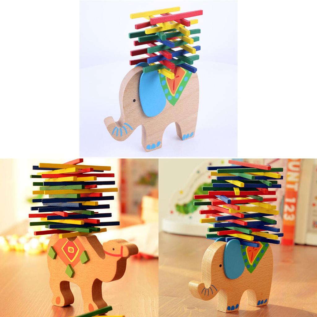 Wooden Childrens Balance Beam Toy With Colorful Blocks For Early Education Development