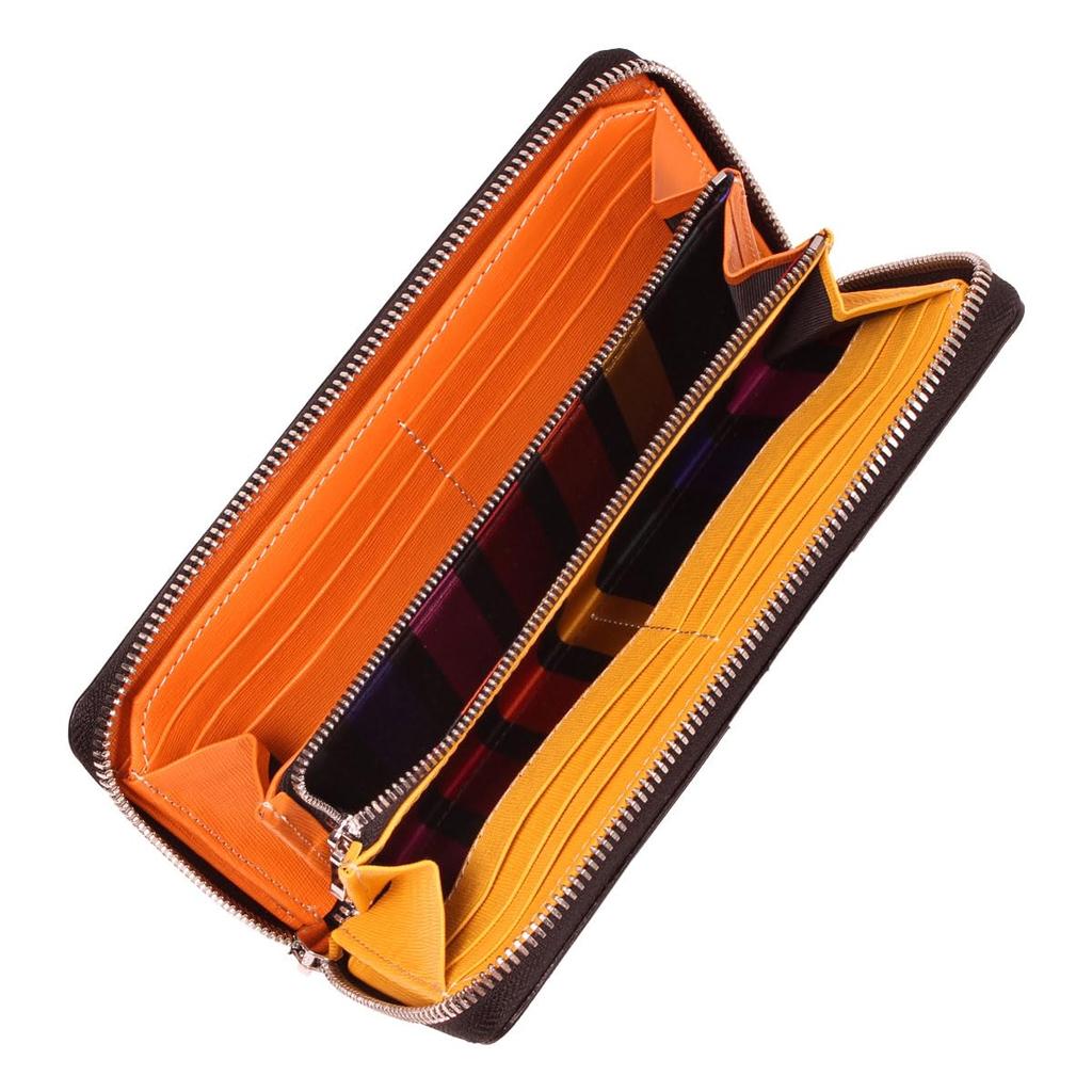 Длинный кошелек с круглой молнией из натуральной кожи, сорт 034616 Длинный кошелек из коровьей кожи зеленого цвета [Castelbajac] Мужской [05]