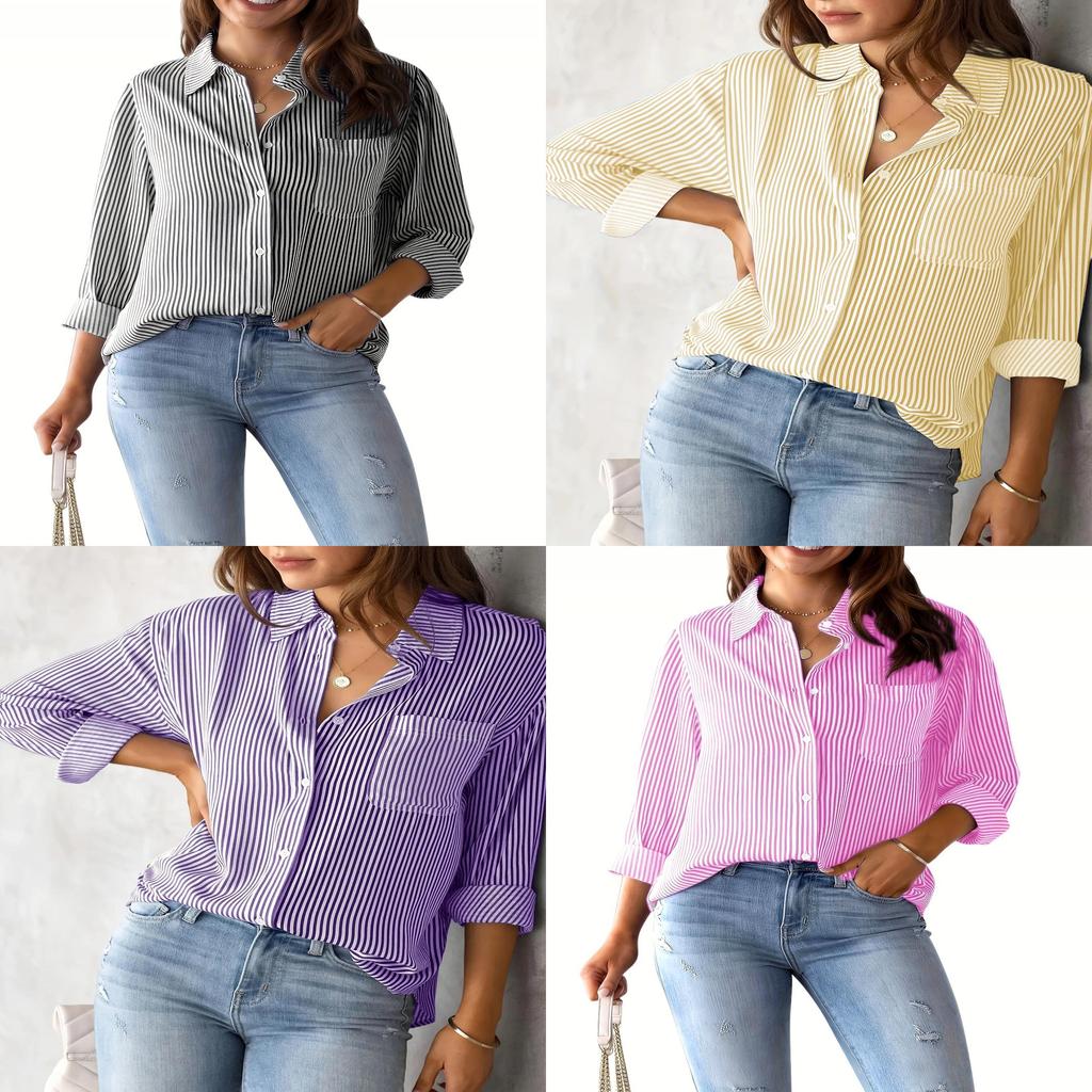 Streetwear Loose Fit Shirt With Long Sleeves For Casual Women
