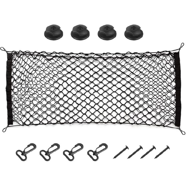 Car Rear Cargo Net, Adjustable Elastic Storage Organizer Net, Trunk Cargo Storage Net, Universal Fit For Car, Vehicle, SUV (43.3"X 15.8")