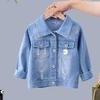 Джинсовая куртка для девочек, весенне-осенняя куртка в корейском стиле, топ