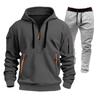 Men's Winter Fleece Multi-pocket Zipper Sweatshirt Suit Personalized Casual Hoodie Suit
