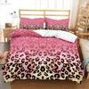 Pink Leopard Black and White Simple Print Duvet Cover 100% Polyester Bedding Set Quilt Cover Pillowcase Three-piece Set