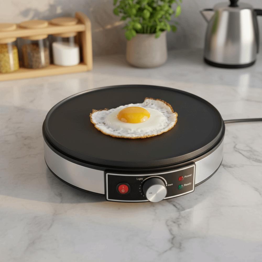 Aluminum Electric Crepe Maker Round Electric Grilling Pan Electric Pancake Machine Breakfast