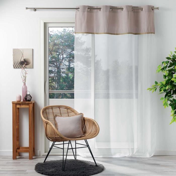 Rideau Voile - Kelonia - Gris - 140x240cm - Oeillet Métal - Lavable En Machine À 30°