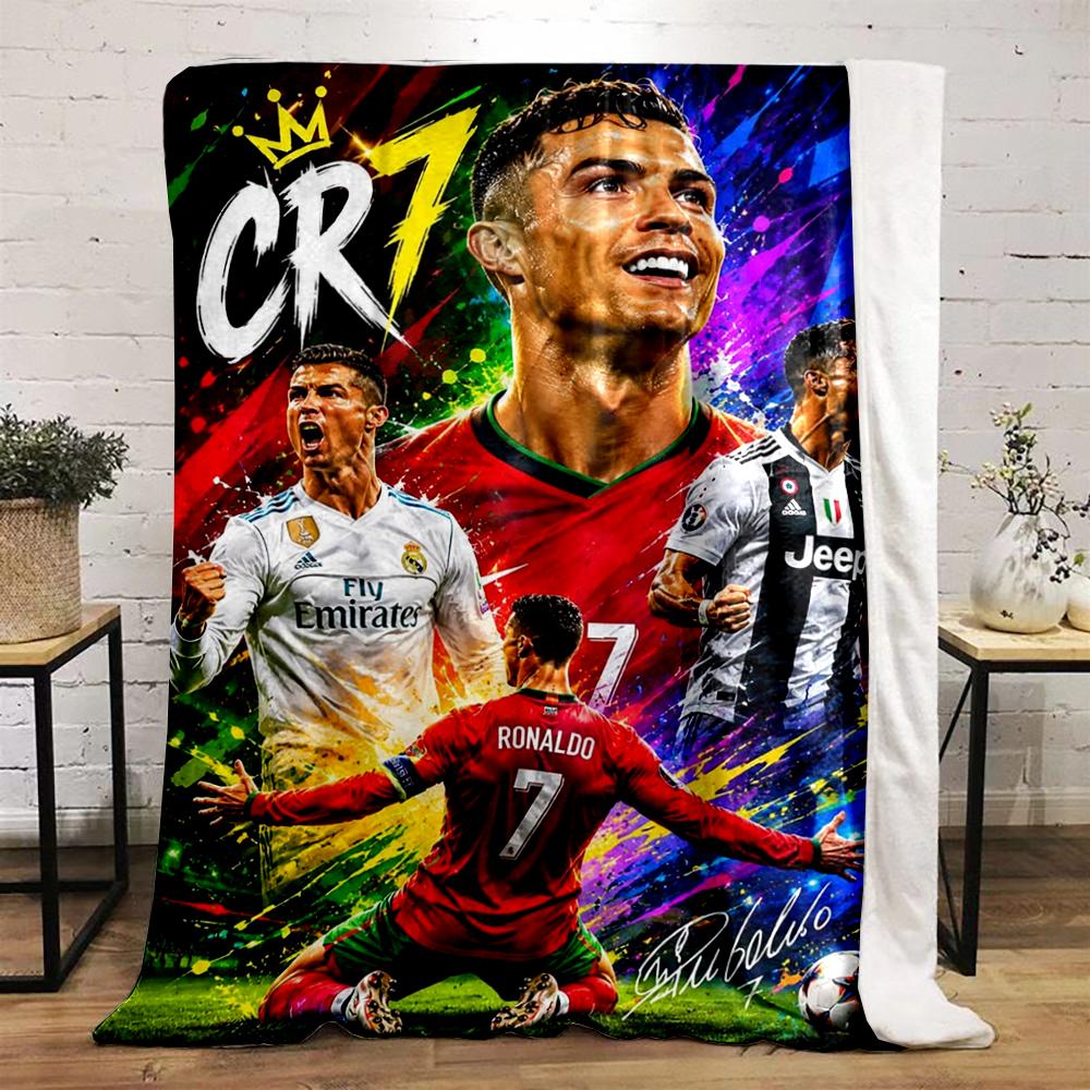 CR7 Football Legend Vibrant Design Warm blanket Flannel blanket for bedroom, living room, sofa, and nap