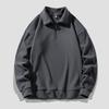Half-height Zipper Stand-up Neck Sweater Men's Long-sleeved Pullover Thickened Solid Color Top