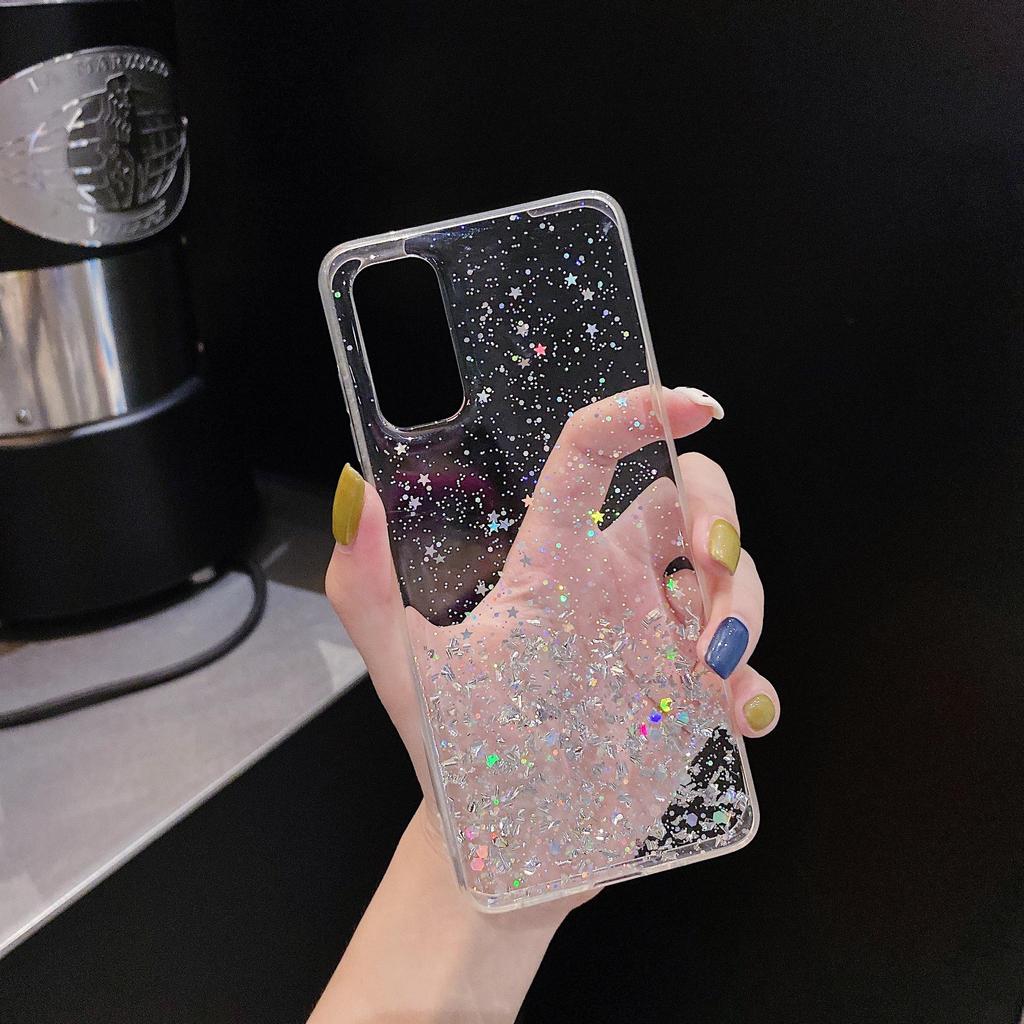Защитный чехол с серебряной фольгой и блестками для Samsung A23, A03, Note20 и S22 Ultra