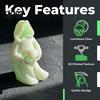 Handheld Skull Ghost 3D Printed Glow in The Dark Ornament, Gothic Hooded Statue Unique Gift for Halloween Desktop Decoration, Luminous Resin Figurine
