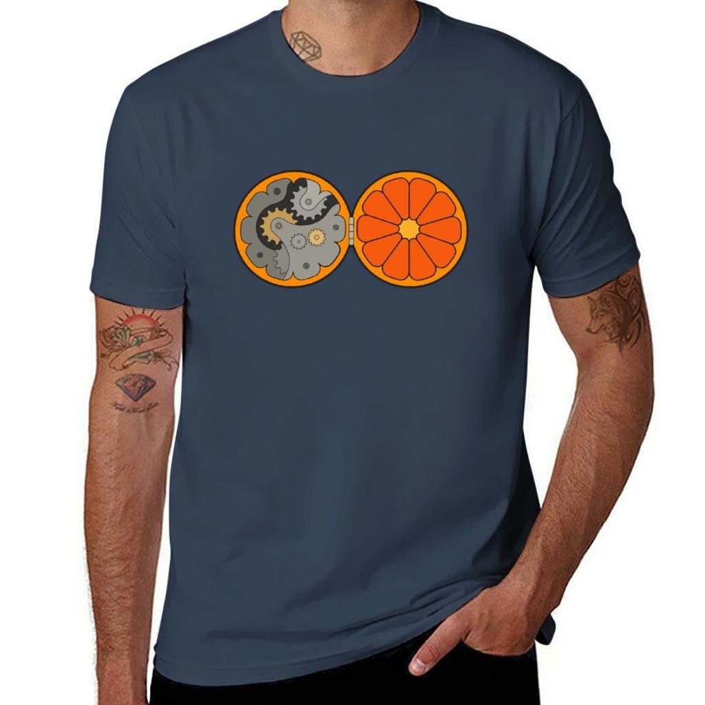 Clockwork shirts print for man t slim Literal shirt custom T-Shirt Orange fit t A