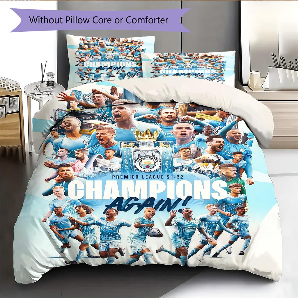 The Blues team Bedding Quilt Set Quilt Cover Pillowcase Home Decoration Birthday Gift (1 * duvet cover + 2 * pillowcase, without core)