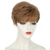 Women's Fluffy Light Brown Bangs with Short Hair