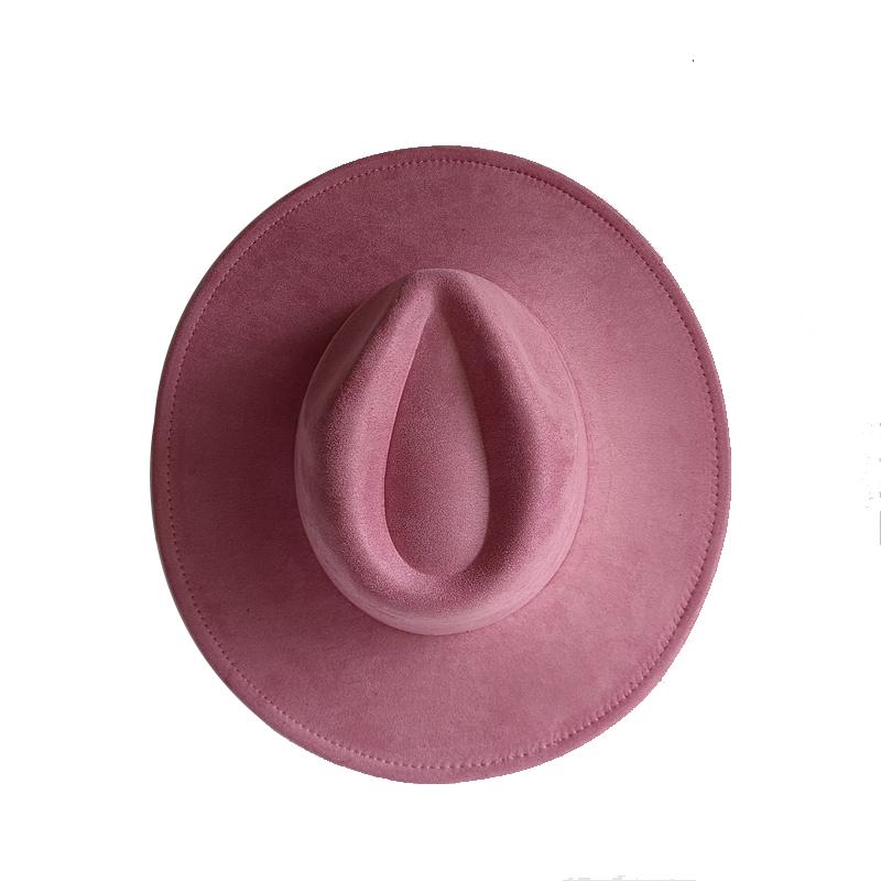 For Burning Vegan Suede Fedora Rancher Hats Blank Hats Multicolor Heart Shaped Top 9.5Cm Brim Unisex Jazz Hat Church Hat