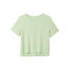 Укороченный топ Yoga Dri-FIT с коротким рукавом, дышащий, женский, зеленый DM7026-343