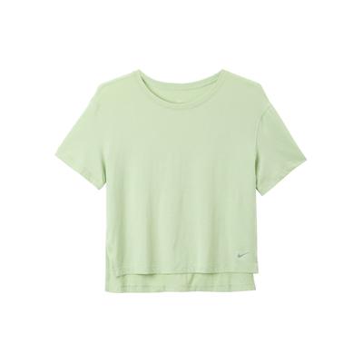 Укороченный топ Yoga Dri-FIT с коротким рукавом, дышащий, женский, зеленый DM7026-343