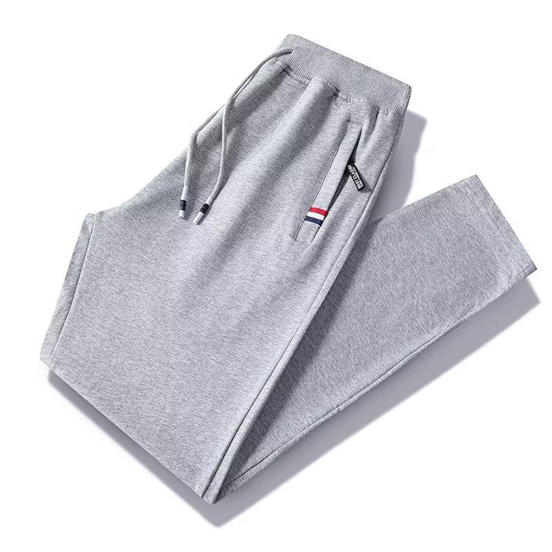 Мужские спортивные брюки большого размера на молнии на осень - повседневные прямые спортивные брюки