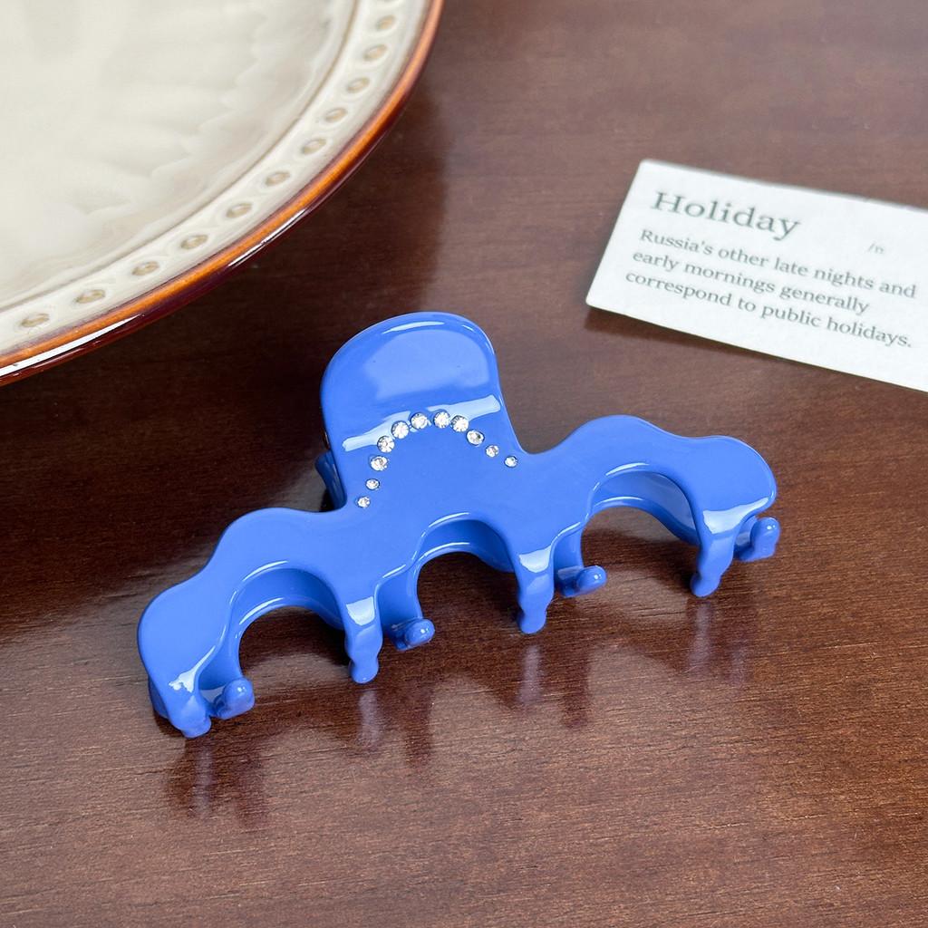 Стильная корейская ацетатная заколка для волос средней волны с акцентами из драгоценных камней для шикарных причесок